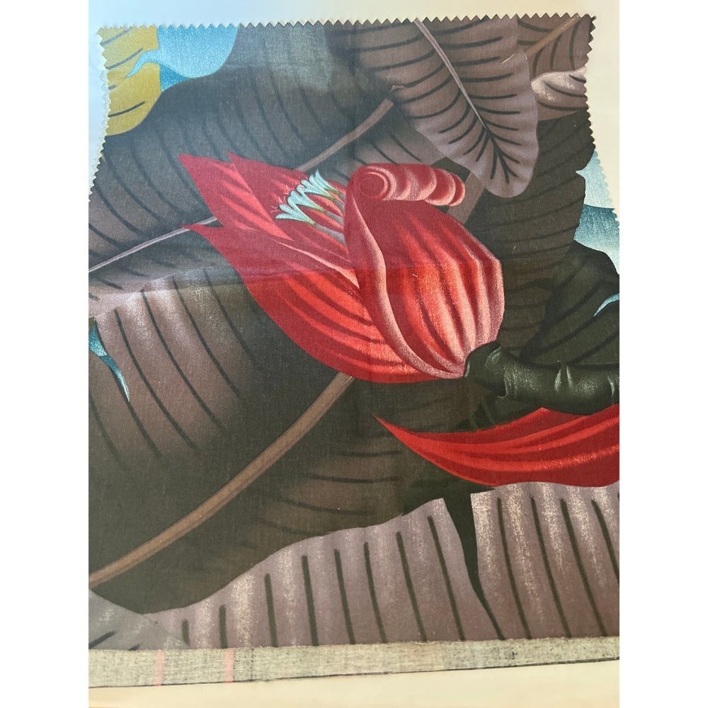 Tropical print samples 16x19 chintz art deco cotton scotch guard  fabric - Picture 5 of 7